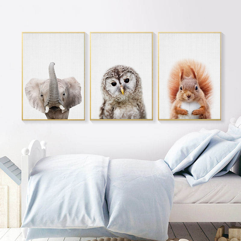 Bunny Elephant Wall Art For Kids - 4 Seasons Home Gadgets