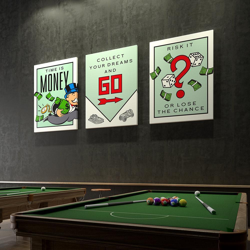 Monopoly Time is Money Wall Art - 4 Seasons Home Gadgets