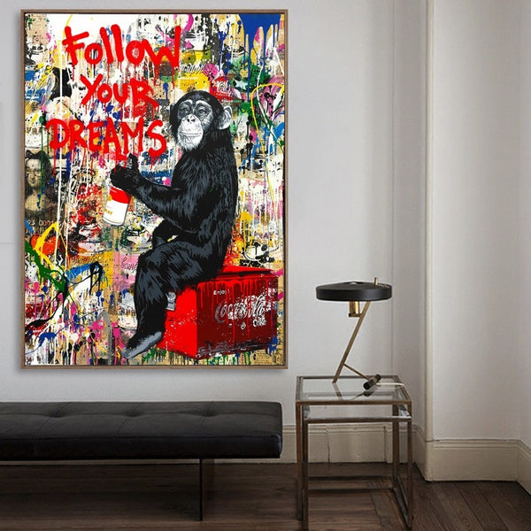 Banksy Follow Your Dream  Wall Art - 4 Seasons Home Gadgets