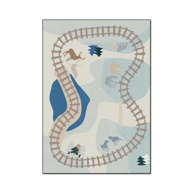 Railroad Track Rug - 4 Seasons Home Gadgets