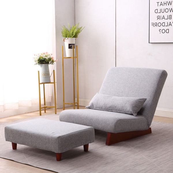 Floor Lazy Sofa Leisure Chair With Ottoman - 4 Seasons Home Gadgets