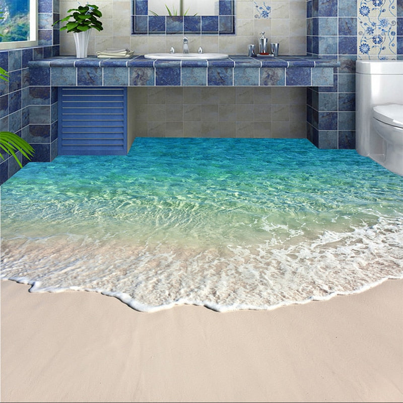 Beach Wave Floor Sticker - 4 Seasons Home Gadgets