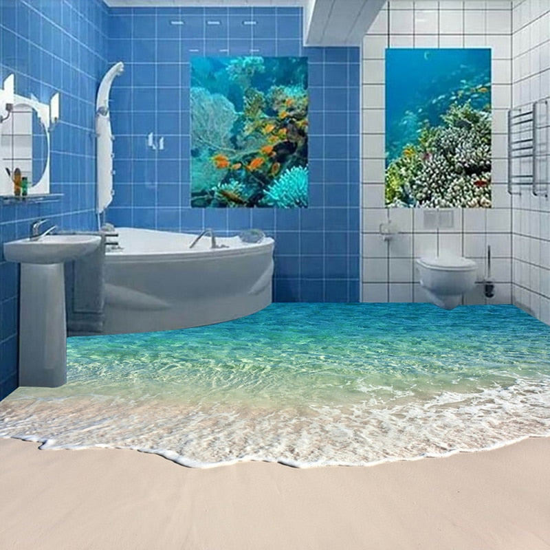 Beach Wave Floor Sticker - 4 Seasons Home Gadgets