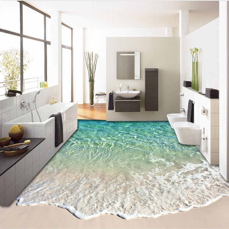 Beach Wave Floor Sticker - 4 Seasons Home Gadgets