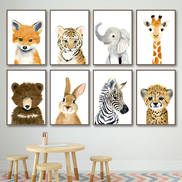 Cute Animals Wall Art For Kids - 4 Seasons Home Gadgets