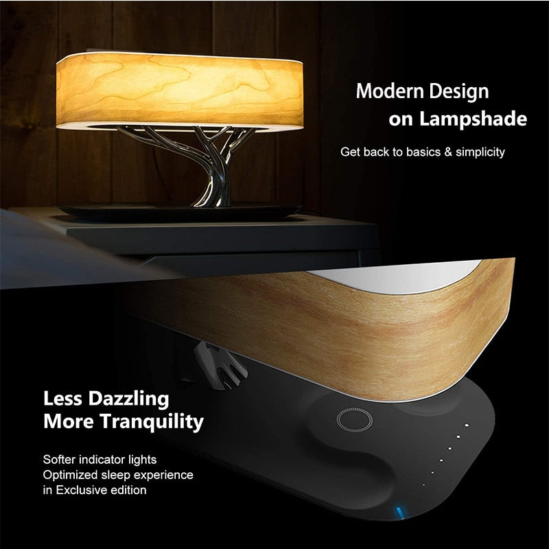 Bedside Lamp with Bluetooth Speaker and Wireless Charger - 4 Seasons Home Gadgets