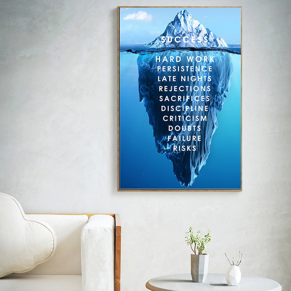 Iceberg of Success Canvas Poster - 4 Seasons Home Gadgets