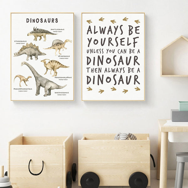 Dinosaur Canvas Wall Art Poster For Kid's Bedroom - 4 Seasons Home Gadgets