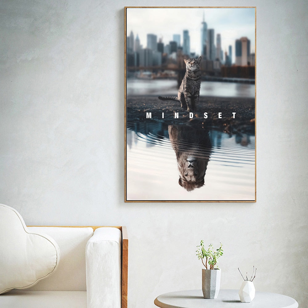 Mindset Is Everything Wall Art For Entrepreneur - 4 Seasons Home Gadgets