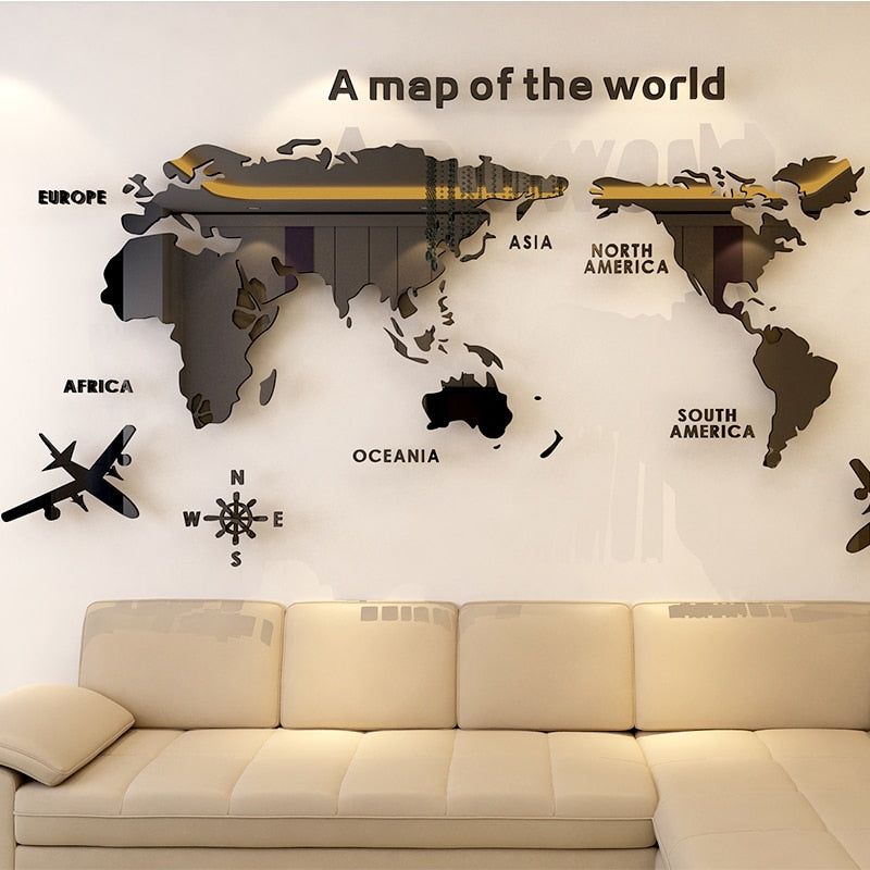 World Map Wall Decal - 4 Seasons Home Gadgets