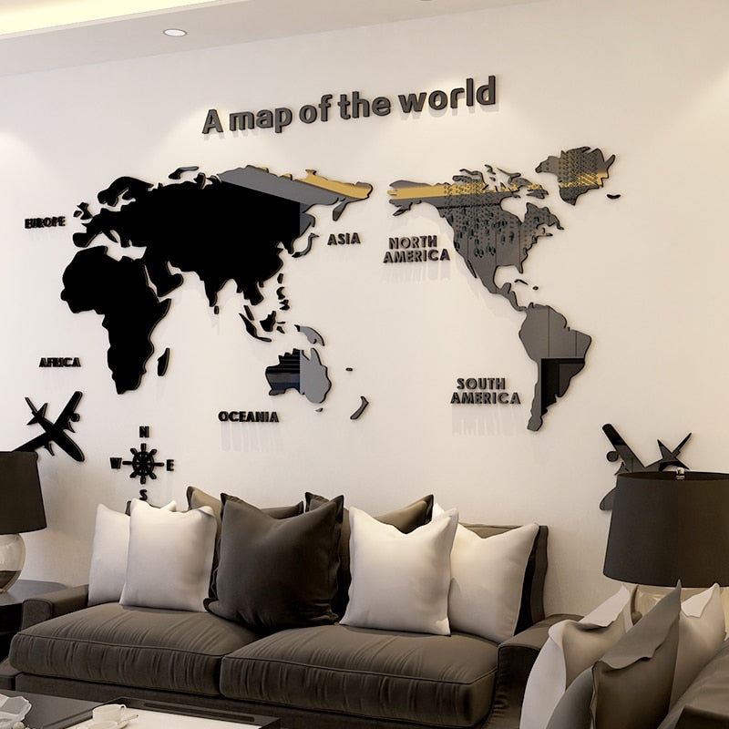 World Map Wall Decal - 4 Seasons Home Gadgets