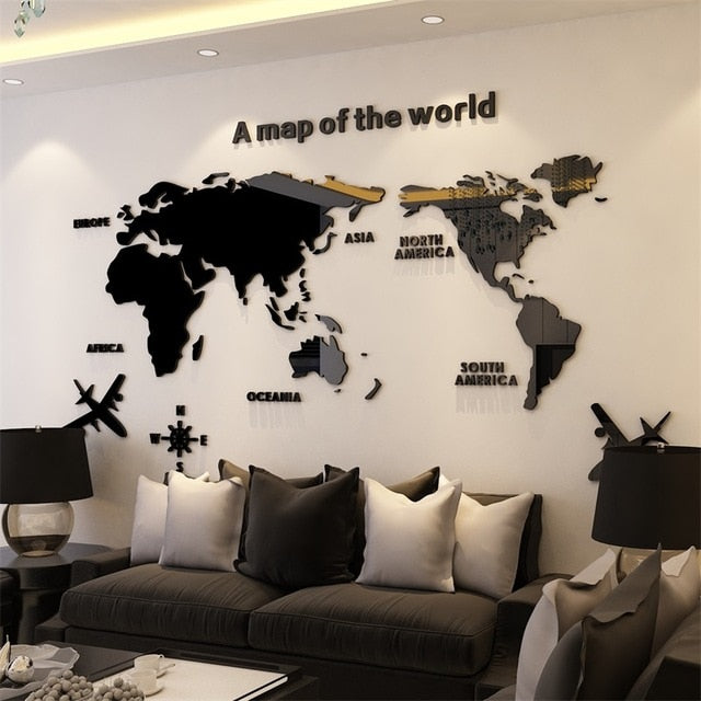 World Map Wall Decal - 4 Seasons Home Gadgets