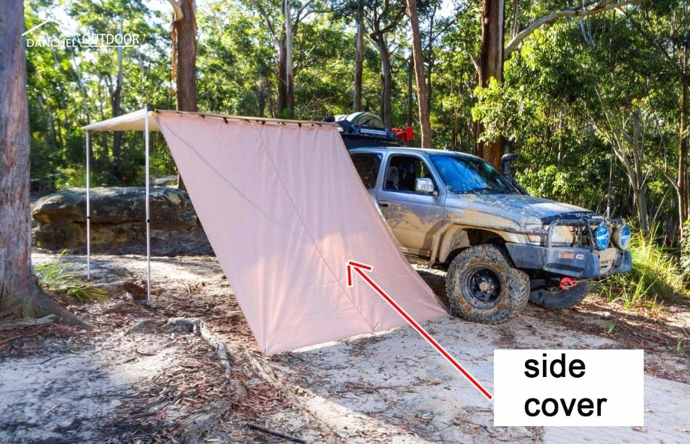 UV Car Side Awning Rooftop Pull Out Tent Shade With Wall Set - 4 Seasons Home Gadgets