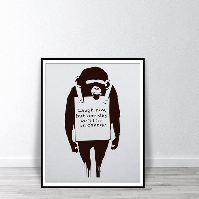 BANKSY Graffiti Street Wise Motivational Quotes Wall Art For Entrepreneur - 4 Seasons Home Gadgets