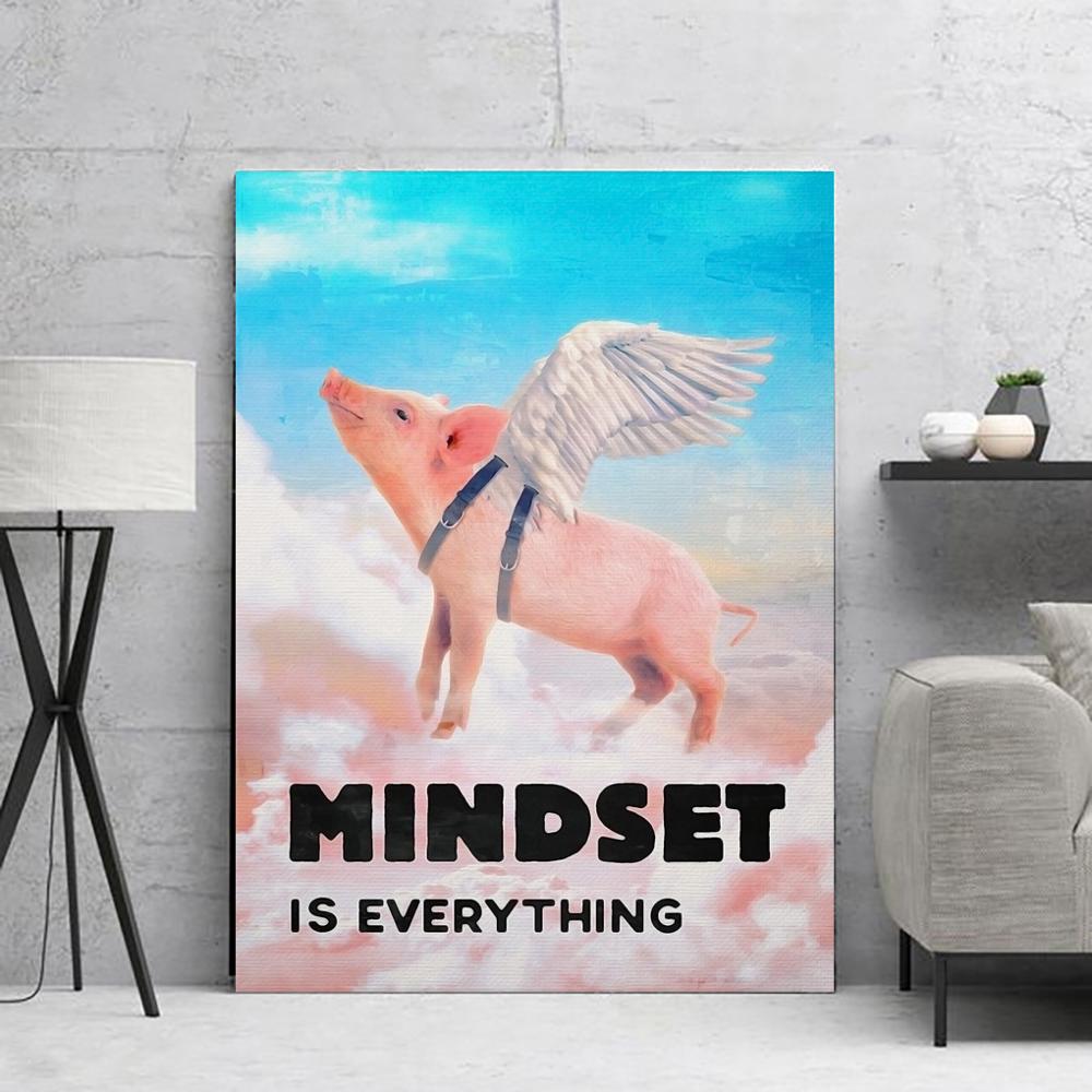 Mindset Is Everything Motivational Wall Art For Entrepreneur - 4 Seasons Home Gadgets