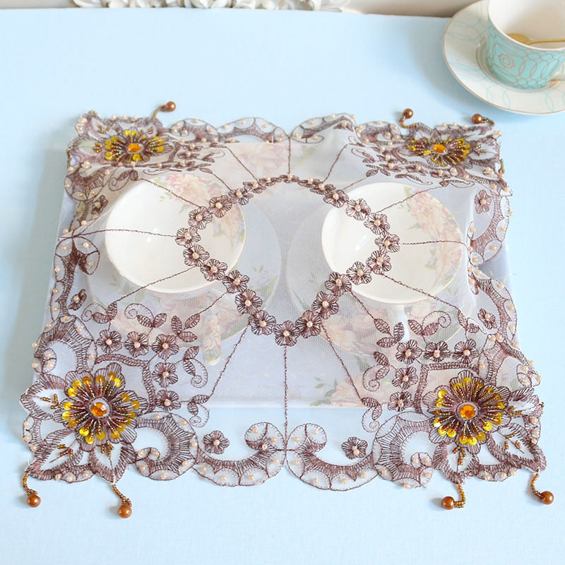 Lace Handmade Beaded Table Runner - 4 Seasons Home Gadgets