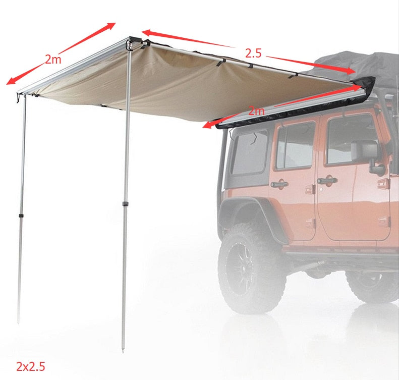 UV Car Side Awning Rooftop Pull Out Tent Shade Set - 4 Seasons Home Gadgets