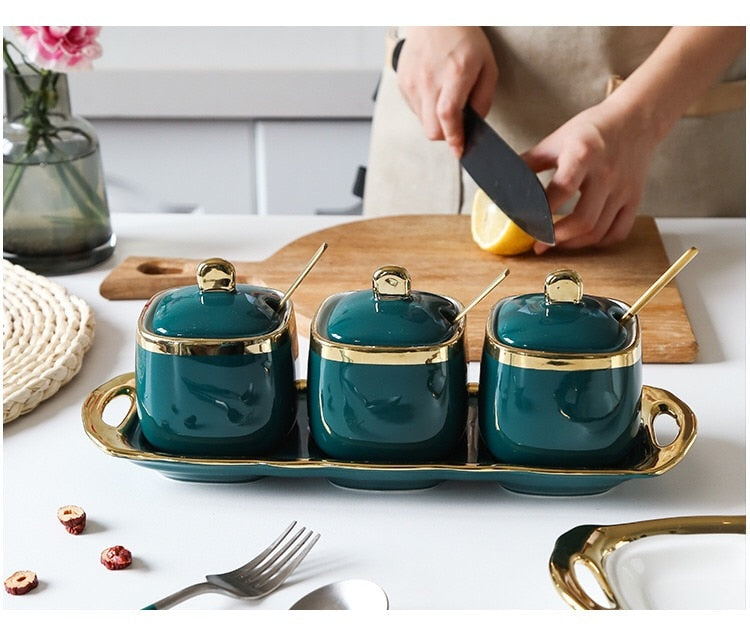 Kitchen Canister Set with Tray - 4 Seasons Home Gadgets