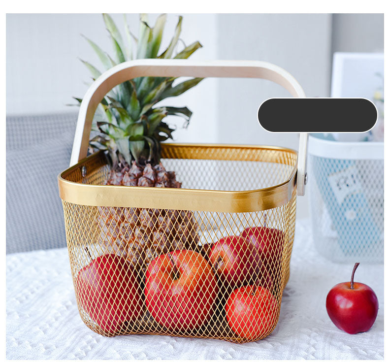 Gold Storage Basket - 4 Seasons Home Gadgets