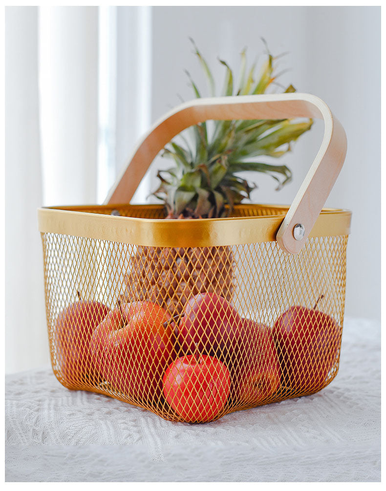 Gold Storage Basket - 4 Seasons Home Gadgets