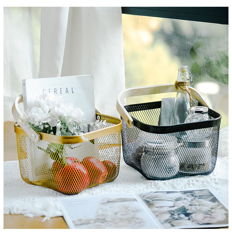 Gold Storage Basket - 4 Seasons Home Gadgets