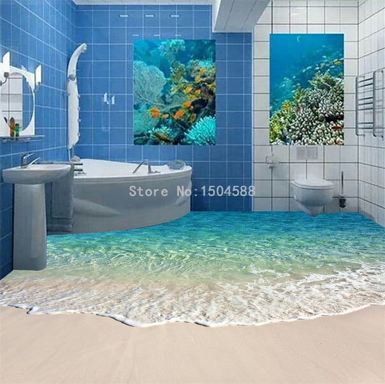 Beach Wave Floor Sticker - 4 Seasons Home Gadgets