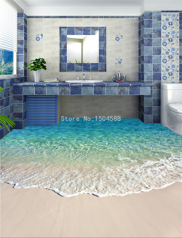 Beach Wave Floor Sticker - 4 Seasons Home Gadgets