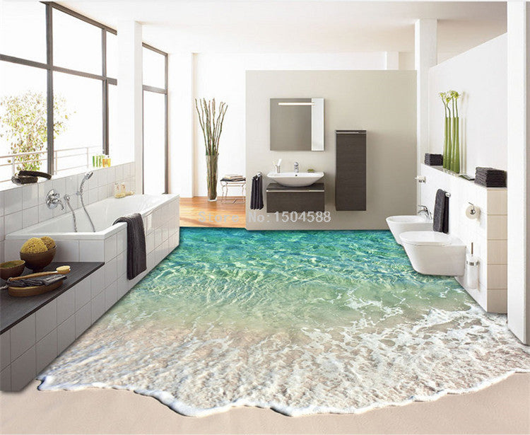 Beach Wave Floor Sticker - 4 Seasons Home Gadgets