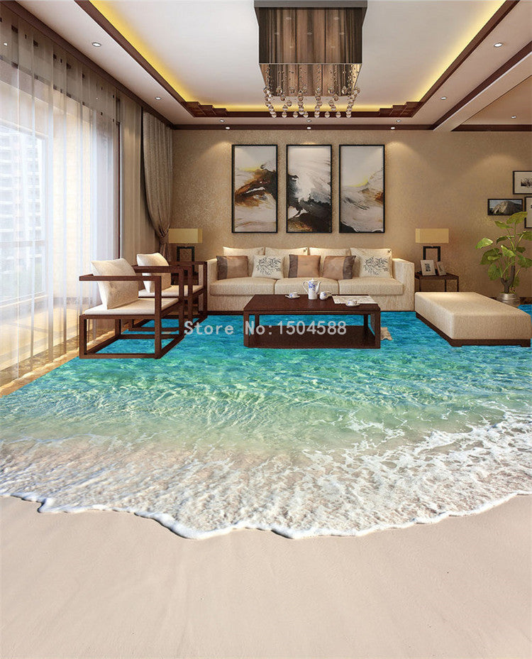 Beach Wave Floor Sticker - 4 Seasons Home Gadgets