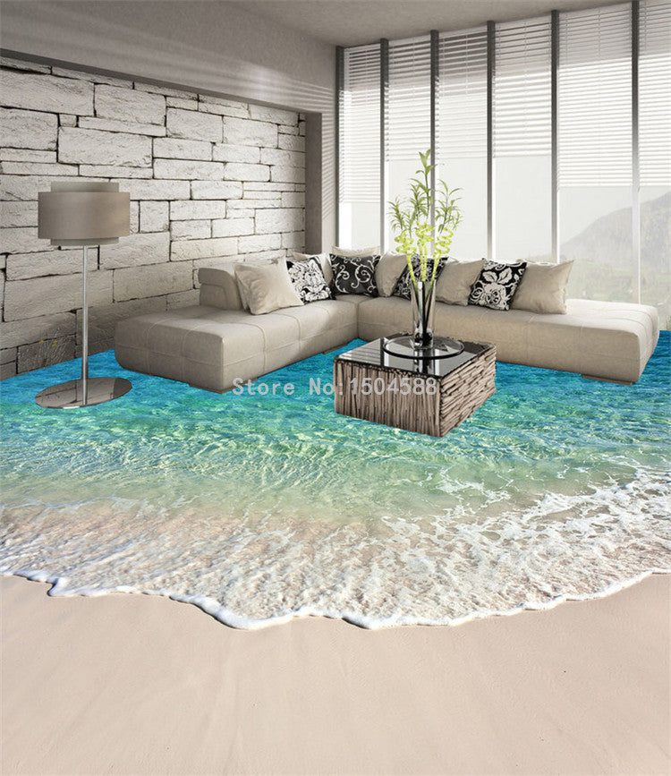 Beach Wave Floor Sticker - 4 Seasons Home Gadgets