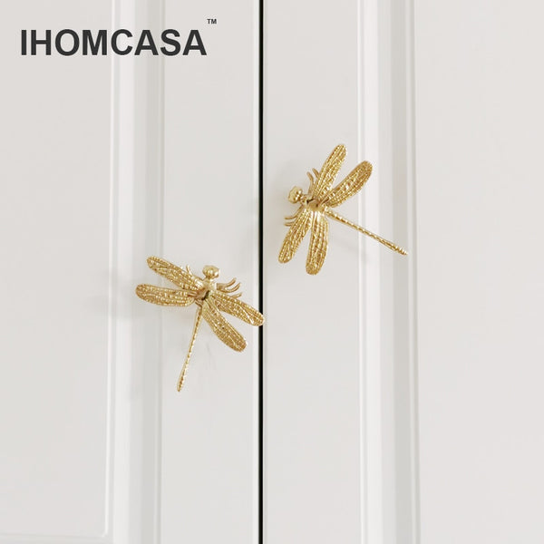 Dragonfly Butterfly Brass Knobs - 4 Seasons Home Gadgets