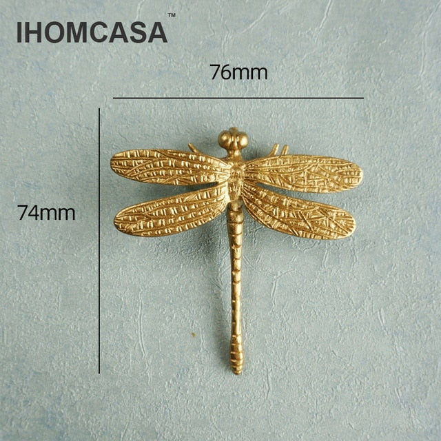 Dragonfly Butterfly Brass Knobs - 4 Seasons Home Gadgets