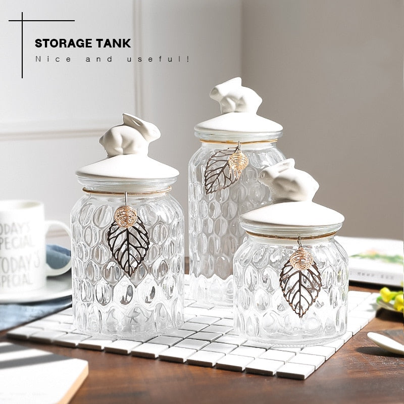 Crystal Leaf Kitchen Canister Set - 4 Seasons Home Gadgets