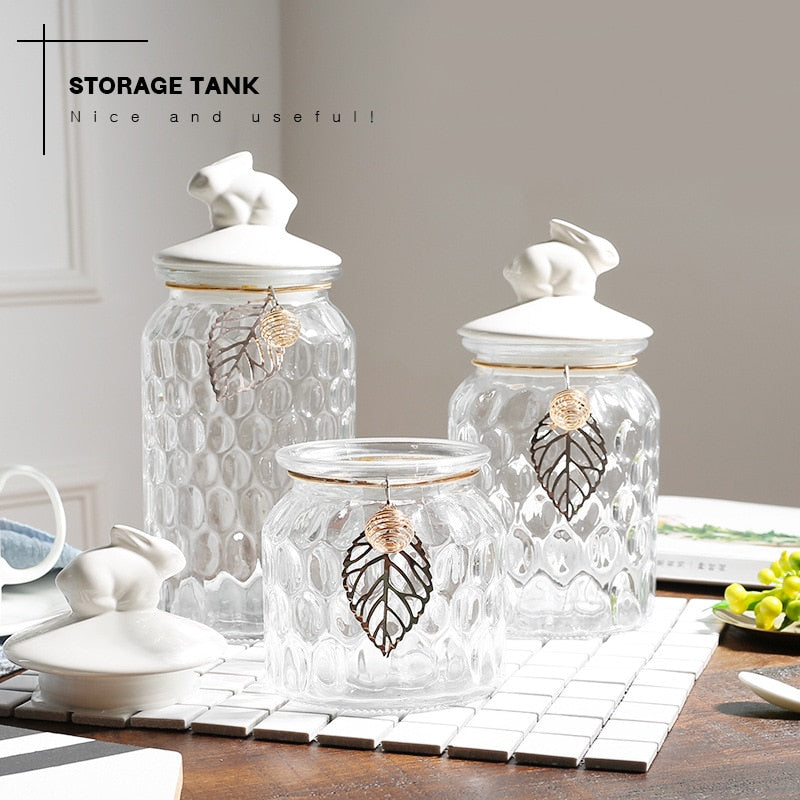 Crystal Leaf Kitchen Canister Set - 4 Seasons Home Gadgets