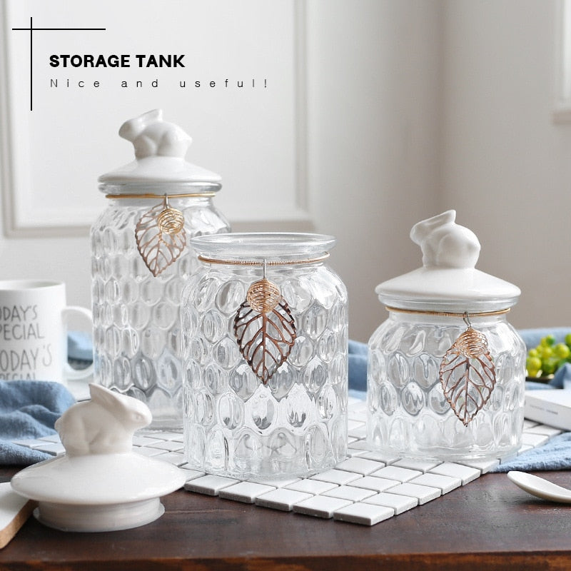 Crystal Leaf Kitchen Canister Set - 4 Seasons Home Gadgets