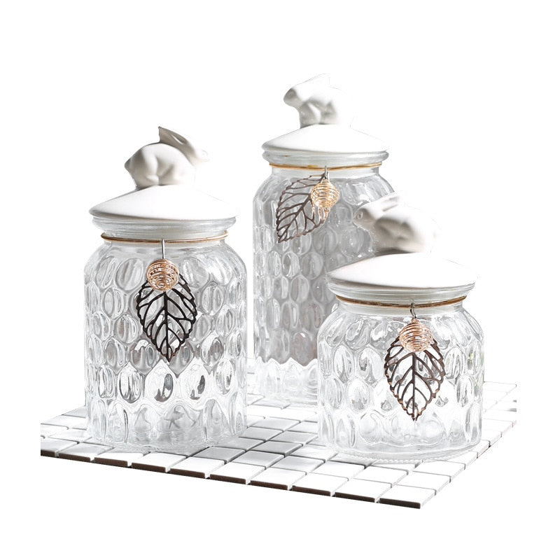 Crystal Leaf Kitchen Canister Set - 4 Seasons Home Gadgets