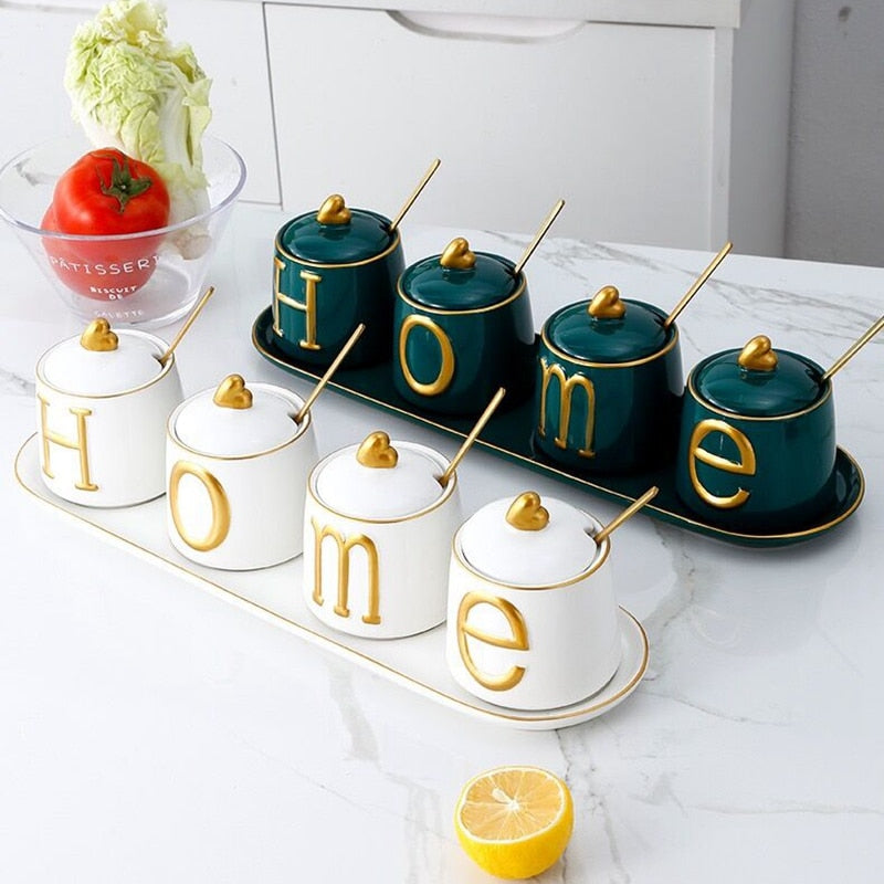 Ceramic Kitchen Canister Set - 4 Seasons Home Gadgets