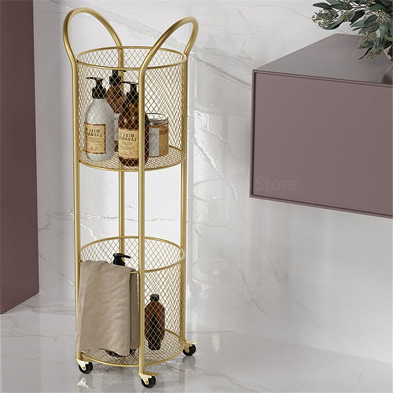 Gold Rolling Storing Basket - 4 Seasons Home Gadgets