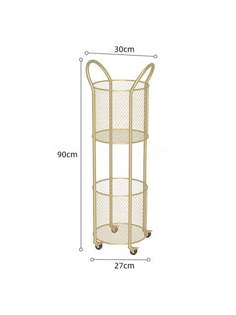 Gold Rolling Storing Basket - 4 Seasons Home Gadgets