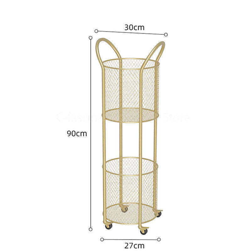 Gold Rolling Storing Basket - 4 Seasons Home Gadgets