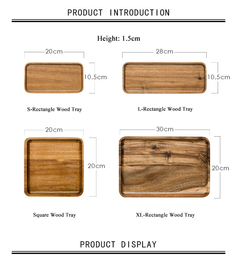 4 Wooden Tray Set - 4 Seasons Home Gadgets