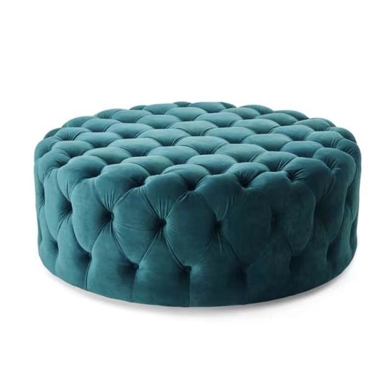 Round Velvet Ottoman Sofa Bench - 4 Seasons Home Gadgets