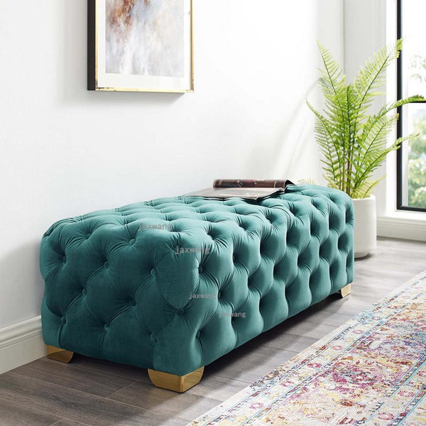 Velvet Rectangle Coctail Ottoman - 4 Seasons Home Gadgets