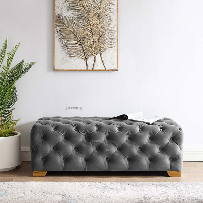 Velvet Rectangle Coctail Ottoman - 4 Seasons Home Gadgets