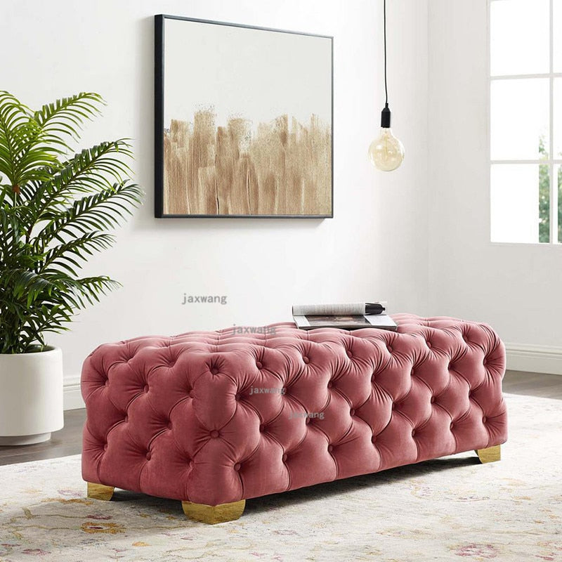 Velvet Rectangle Coctail Ottoman - 4 Seasons Home Gadgets