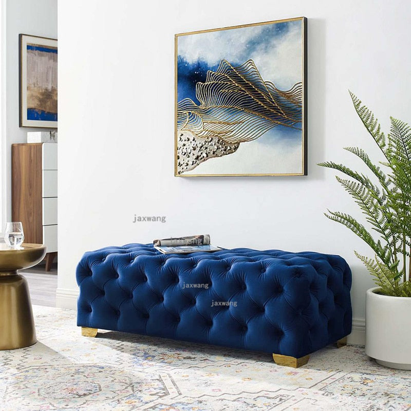 Velvet Rectangle Coctail Ottoman - 4 Seasons Home Gadgets