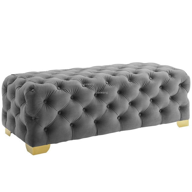 Velvet Rectangle Coctail Ottoman - 4 Seasons Home Gadgets