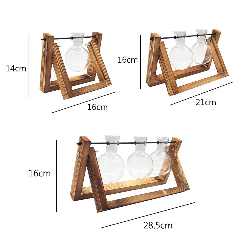 Wooden Frame Test-Tube Vase - 4 Seasons Home Gadgets