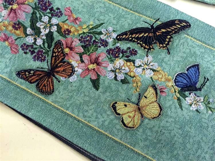 Butterfly Embroidered Table Runner & Mat Set - 4 Seasons Home Gadgets