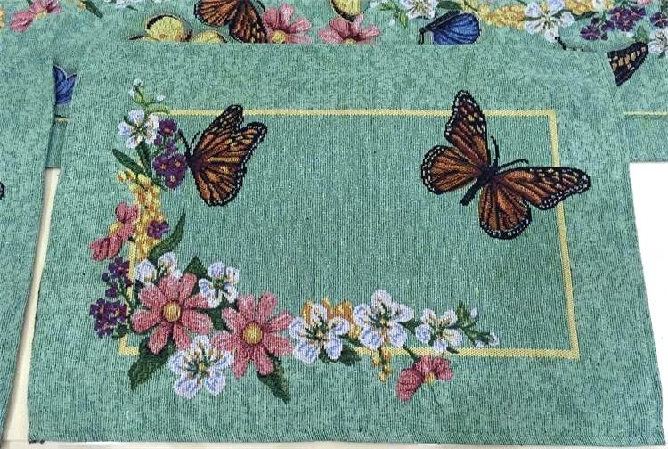 Butterfly Embroidered Table Runner & Mat Set - 4 Seasons Home Gadgets